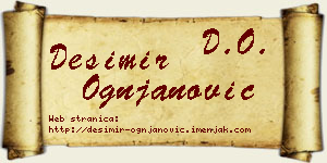 Desimir Ognjanović vizit kartica